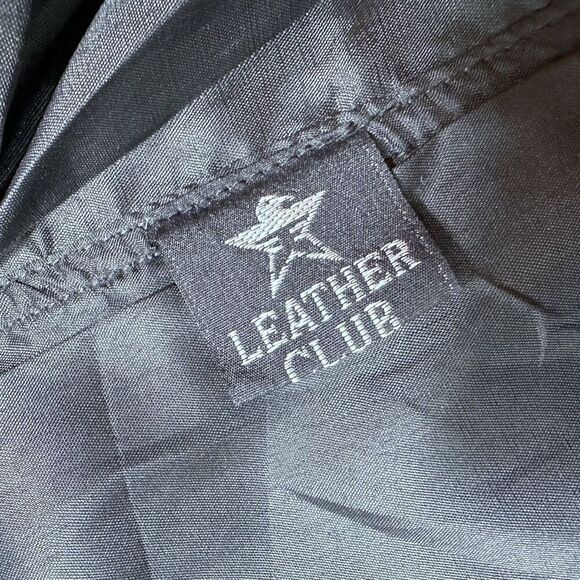 Vintage Leather Club Black Leather Snap Front Vest XXL - Picture 4 of 13